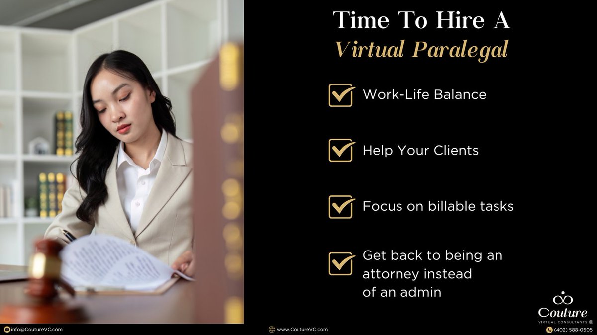 As an attorney, your clients are your top priority, and providing them with exceptional service is crucial. If you're struggling to find a balance between your professional and personal life, delegate the admin tasks to a Virtual Paralegal. Contact us today to learn more.