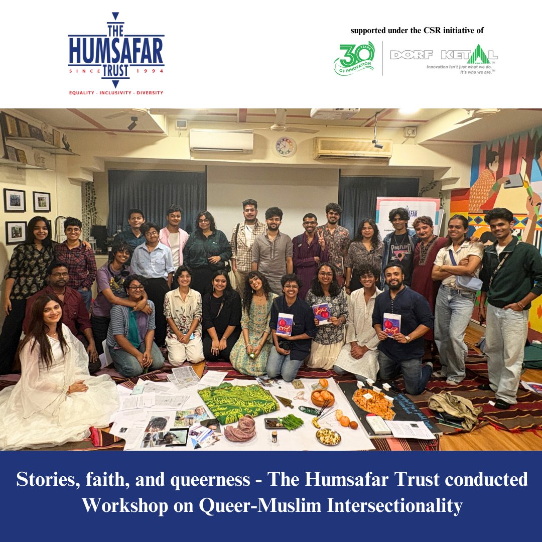 HumsafarTrust's tweet photo. What does it mean to be queer and Muslim?
Our recent workshop created space for reflection, storytelling, and community. With film screening, art display, &amp; a collection of queer Muslim stories — the evening ended with a shared iftar. Supported by Dorf Ketal Chemicals. https://t.co/Q9R4Wa1tAZ