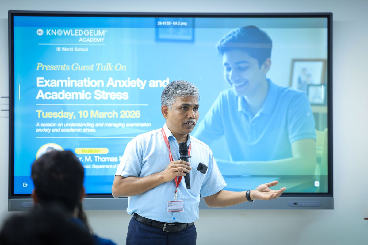 mheduNIMHANS's tweet image. Creating space for conversations on exam stress and student well-being at Knowledgeum Academy, Bengaluru. Session led by Dr M Thomas Kishore as part of Community Connect by @mhednimhans with PSW &amp;amp; CPNT, NIMHANS.
#CommunityConnect #ExamStress #StudentWellbeing #NIMHANS