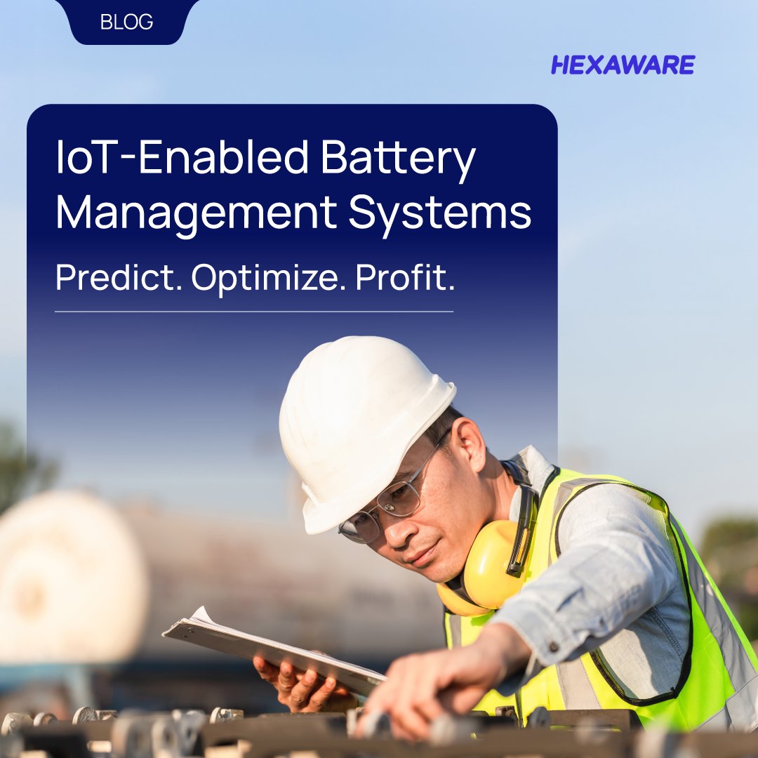 HexawareGlobal's tweet photo. Most enterprises manage battery health reactively. Our latest #blog breaks down how #IoT-enabled #BMS (battery management system) uses real-time sensor data to shift that dynamic entirely, extending lifecycles, and maximizing #ROI. Read: https://t.co/tUC0iiuYri

#EnergyStorage #PredictiveMaintenance #DigitalTransformation #DataAnalytics #SmartIndustries #AssetManagement