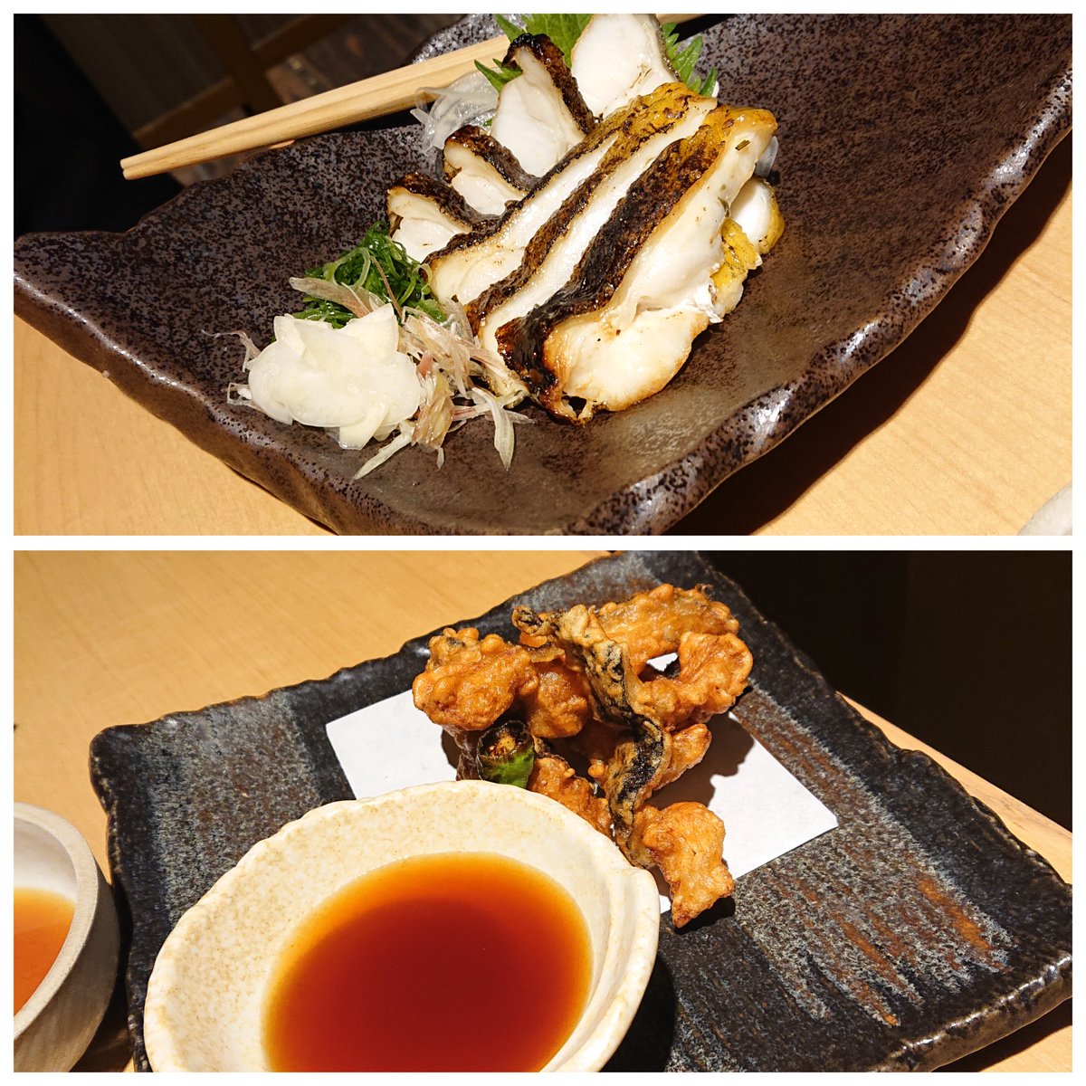 hi_dec035's tweet photo. 高知～。
昔通ってたお店が軒並み閉店してて、前回食べれなかった念願のウツボが今回入ったとこで食べれました。タタキは初かも。勝手知ったる後輩と一緒だったのもあり、大満足。仕事はまだまだ山積みだけれど。 https://t.co/aPPMFjUAo9