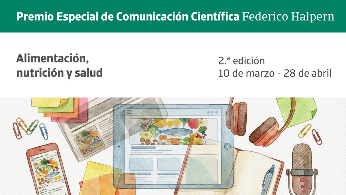 Fund_Occident's tweet photo. ¿Conoces a alguien que comunique con rigor y entusiasmo sobre alimentación, nutrición y salud? Nomínalo al Premio Especial de Comunicación Científica Federico Halpern.
