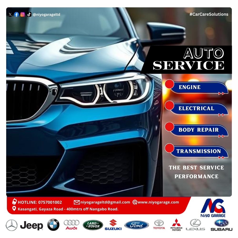 NiyoGarage's tweet image. #TuesdayTip: Regular servicing keeps your car reliable, fuel-efficient, and road-ready. Trust the experts at Niyo Garage Ltd for the best auto care.
Niyo Garage Ltd
Kampala, Uganda
0703 571 868 | 0783 671 355
#CarCare #AutoService #NiyoGarage #TuesdayTips