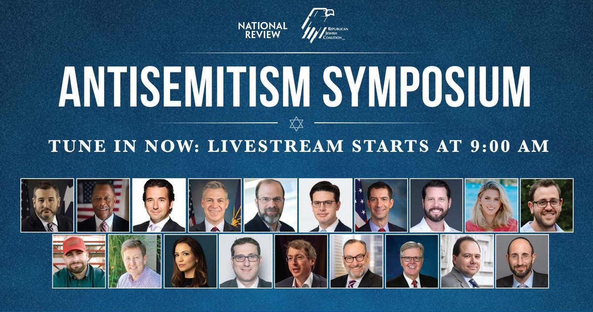 STARTING SOON: Our Antisemitism Symposium, featuring speakers like <a href="/tedcruz/">Ted Cruz</a> and Leo Terrell, starts shortly! 👇

nationalreview.com/corner/nationa…