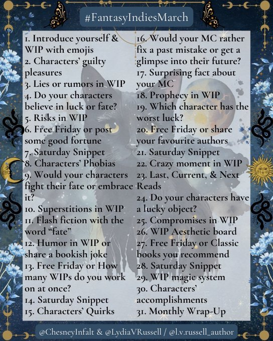 SkarabraeWriter's tweet photo. #FantasyIndiesMarch

10. Unfortunately, there just aren't that many superstitions in the WIP. I don't have much space for them with everything else.

#WritingCommunity #ReadingCommunity #WriteSky https://t.co/oZfgGC0bEv