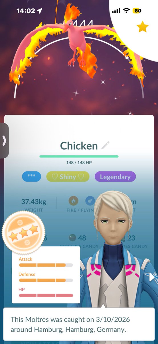 OMG what the Moltres Shiny! Joooooooooolllyyyy molllyyyyyy FINALLY I GOT THIS CHICKEN!!! #Moltres #pokémon30 #Shiny