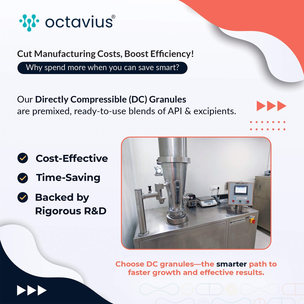 PharmaOctavius's tweet image. Octavius Pharma delivers ready-to-compress Direct Compressible (DC) Granules, empowering global pharmaceutical companies with faster, more efficient manufacturing.
 
Visit: octaviuspharma.com
 
 #octaviuspharma #PharmaQuality #WHOGMP #GlobalPharma #regulatorycompliance