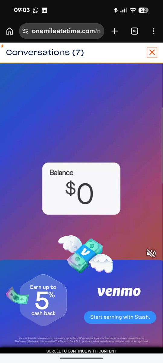 Hey <a href="/BoardingArea/">BoardingArea</a> and <a href="/OneMileataTime/">Ben Schlappig</a> , how is one supposed to scroll to skip the ad when it takes up the entire screen. 

Fix this issue, otherwise I'll do my browsing on your sites on a desktop with an ad blocker from now on.