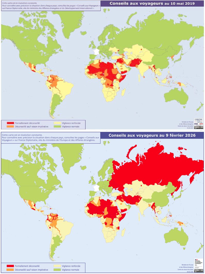 Voir ces deux cartes côte à côte, ça remue.
Pensée pour toutes les victimes des guerres et pour toutes celles et ceux que les conflits frappent. ❤️
