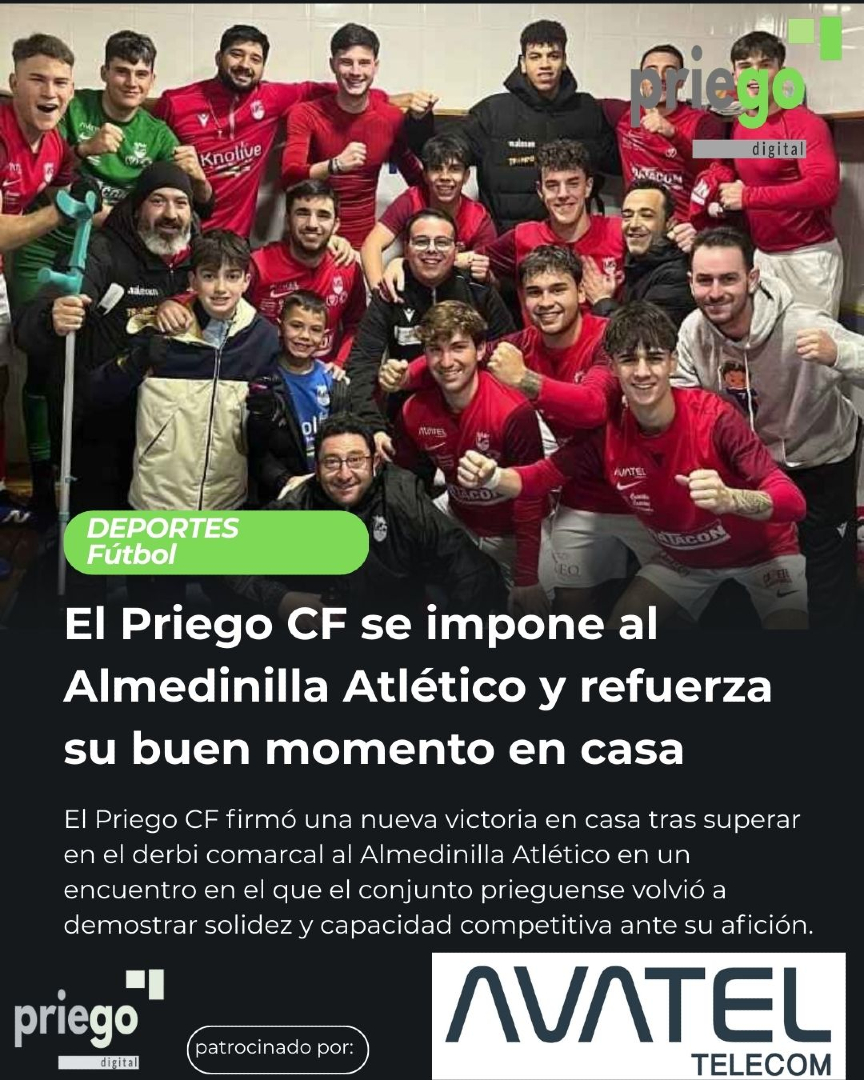 El Priego CF se impone al Almedinilla Atlético y refuerza su buen momento en casa
👉priegodigital.es/noticia/15798-…

#futbolprovincial #priegocf #deportedepriego #priegodecordoba #noticiasdepriego