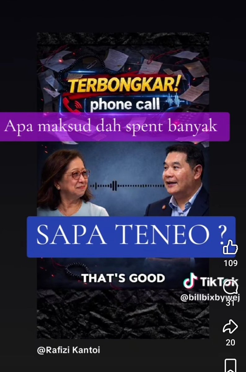 It's quite interesting to see how the narratives changed when terkantoi menipu.

Bila dah terkantoi menipu menggunakan AI utk merekacipta &amp; menyebarluaskan 'rakaman perbualan telefon', yang kononnya sebahagian dari perbualan kontroversi antara Toh Puan Naemah &amp; <a href="/rafiziramli/">Rafizi Ramli</a> bagi