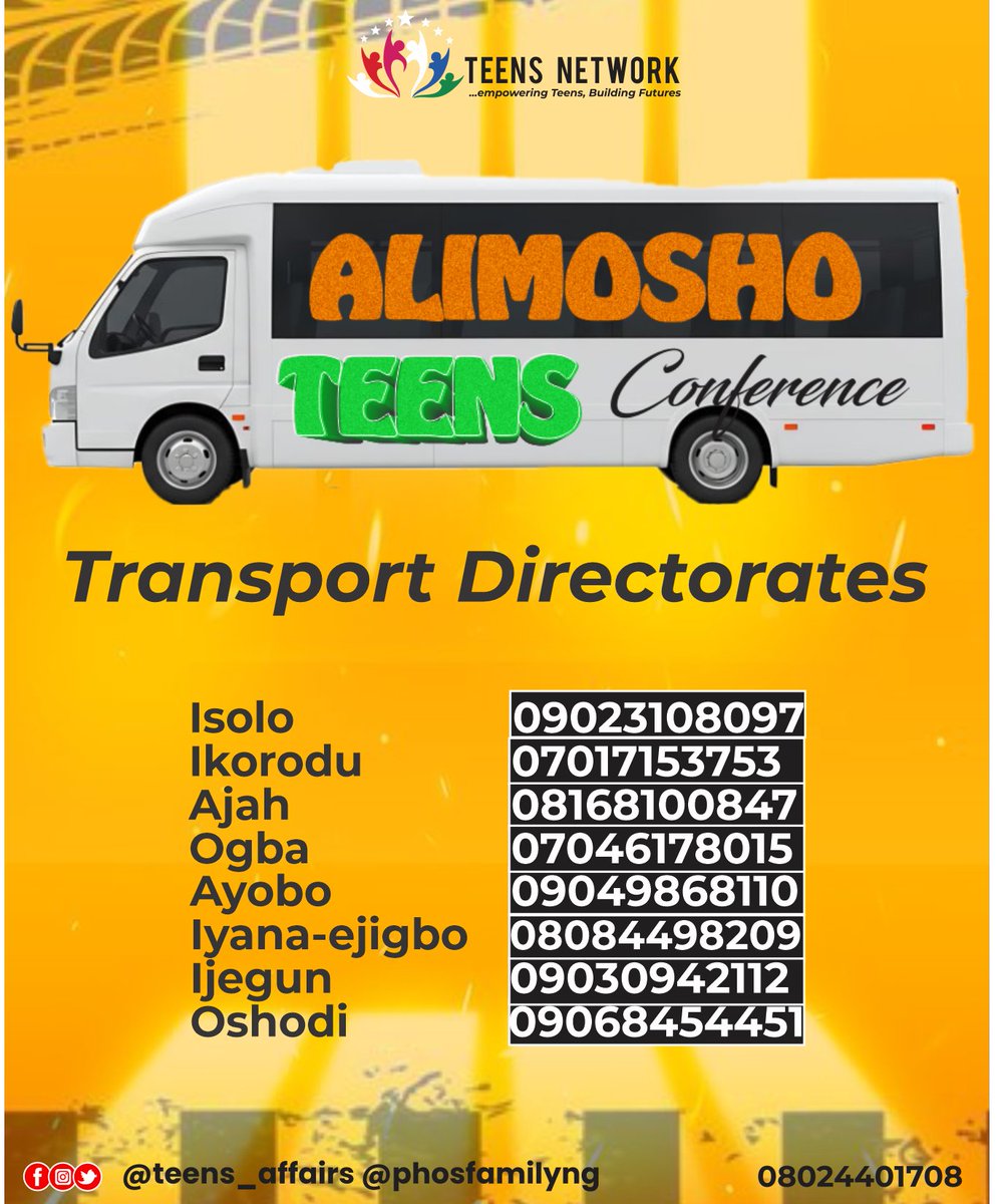 teens_affairs's tweet photo. Transport schedule for Alimosho Teens Conference 

#alimoshoteensconference
#atc2 https://t.co/LMOpNKDLtW