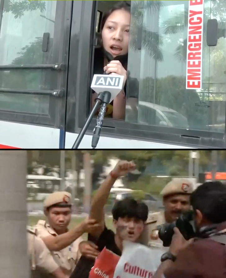 hkdc_us's tweet photo. #FreeTibet #TibetanUprisingDay
Members of Tibetan Youth Congress have been detained outside the Chinese embassy in New Delhi for protesting on the 67th #TibetanUprisingDay. Interviews w/ two of those detained from inside the police van here: https://t.co/AwQZrVoNrF https://t.co/9yZ9a5cFyH