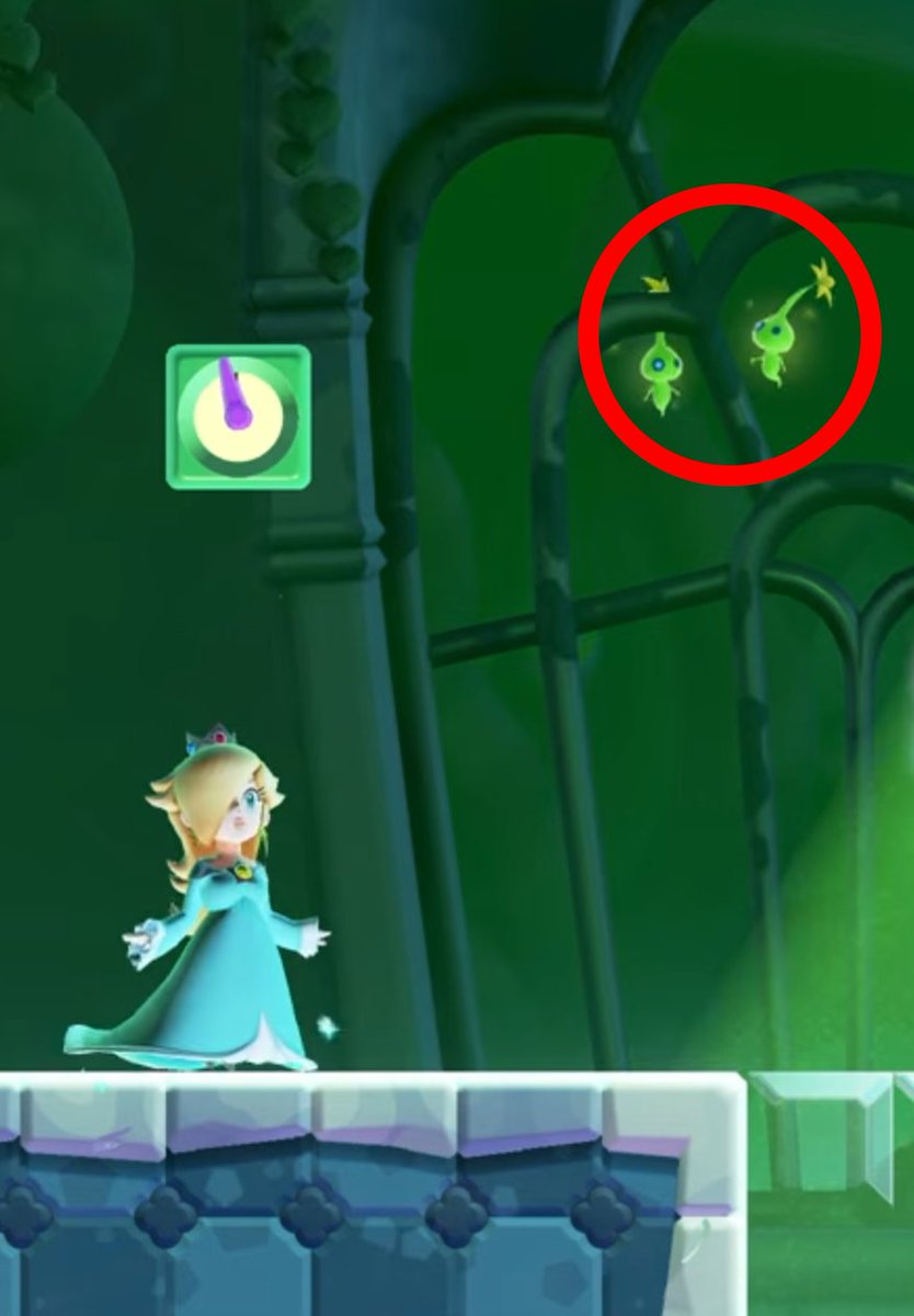 The_Rimea's tweet image. The new Wonder Switch 2 trailer shows that one of the original game's levels now features... Glow Pikmin from Pikmin 4?