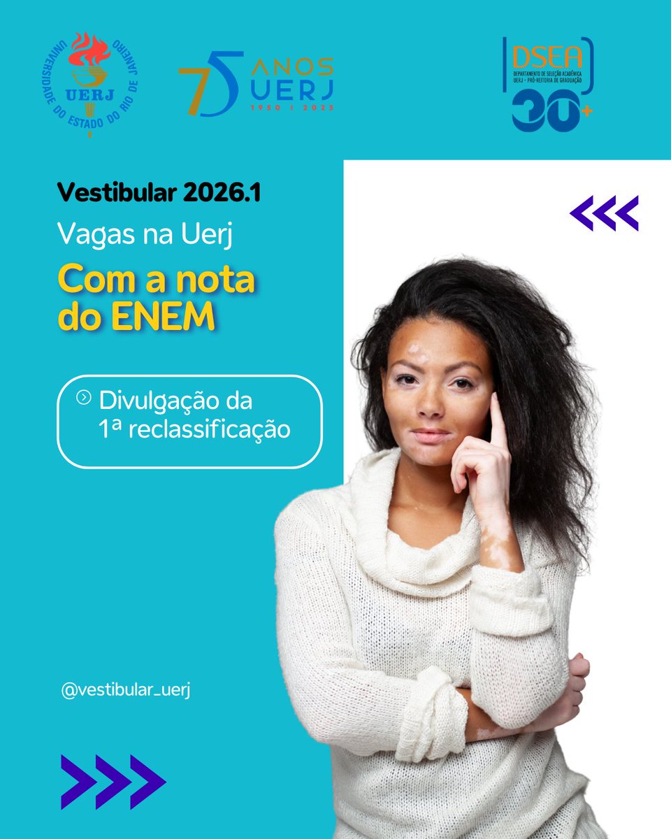 VestibularUERJ's tweet image. Candidato(a), se você está inscrito no Vestibular de vagas não demandadas (Vestibular 2026.1), confira se você foi reclassificado(a) .

vestibular.uerj.br/?page_id=16517

#Uerj