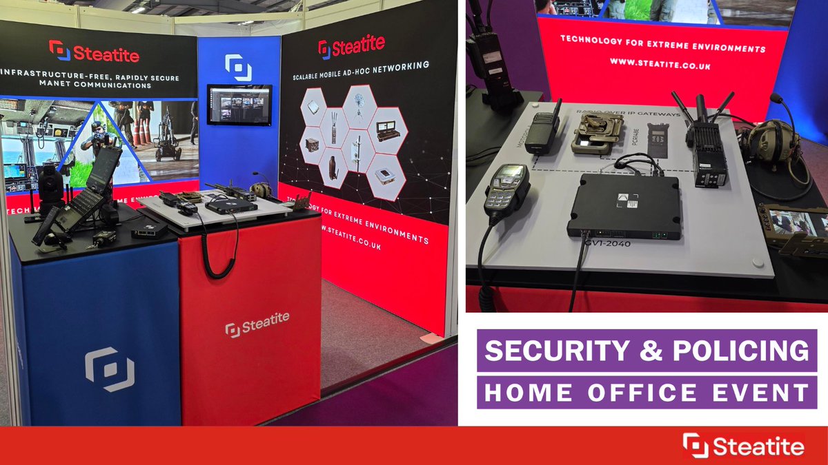 Steatite's tweet photo. We’re sharing our #TacticalComms solutions with the security and emergency responder community at #SecurityAndPolicing. For resilient situational awareness and location reporting in denied-GPS environments, take a look: https://t.co/T8U4pb6DMG

#SecurityAndPolicing #SecureComms https://t.co/EH7dpyUw2o