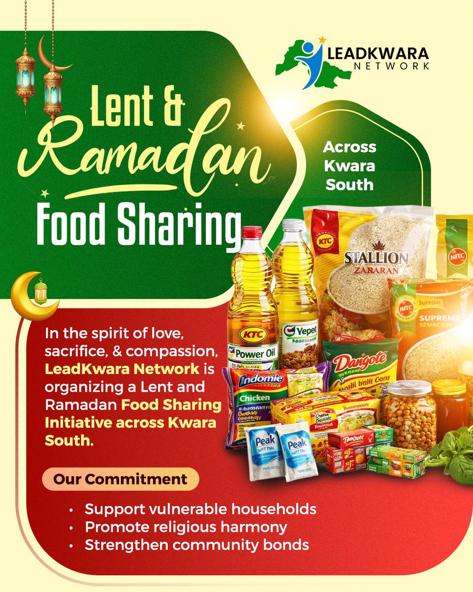 leadkwara's tweet photo. Food sharing taking place across Kwara South this week. 🥳💪🏻

#LeadKwara #TheDriveMedia #Kwara #Kwaradecides #Nigeria2027 https://t.co/fU5ogZSVsf