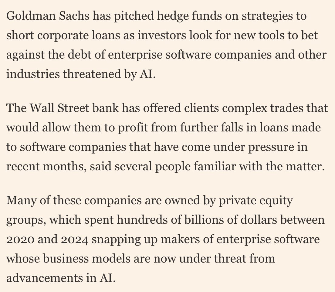 Goldman Sachs offering to structure complex short bets against an overvalued security, what Adam McKay movie have I heard that in before?
ft.com/content/52c4f1…