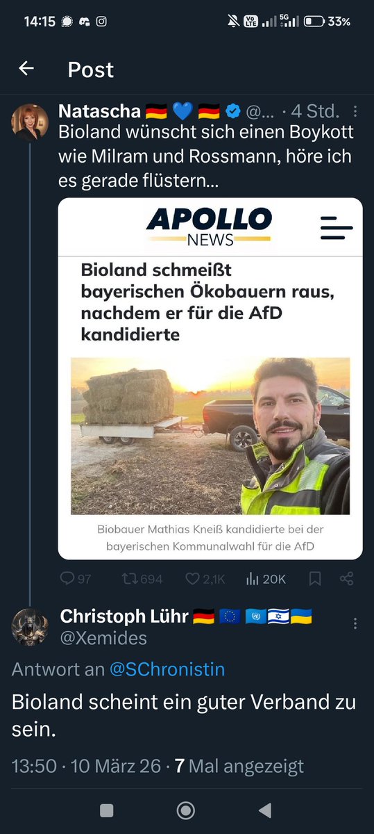 Wieder mal ne AfD-Sektiererin die Angst vor Gegenrede hat.