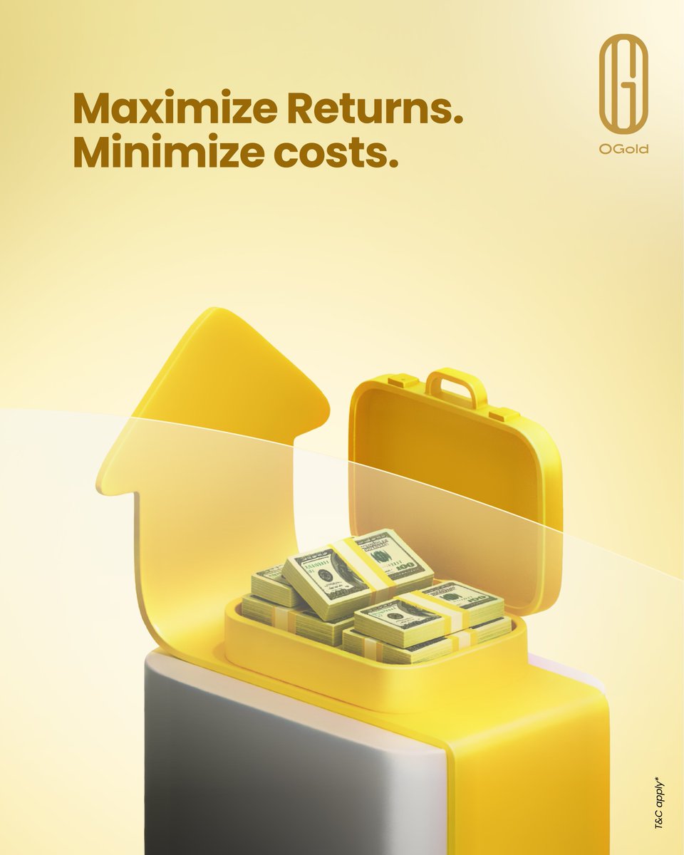 OgoldApp's tweet photo. Less fee- More Gold &amp; Silver ✨
This Month, OGold is giving you more reasons to trade. From exclusive discounts and fee waivers to Gold &amp; Silver Wakalah returns of up to 6% everything you need to maximize your returns! Don't let it pass you by.

#Ogold #DiscoverOGold https://t.co/pPENxBwlke