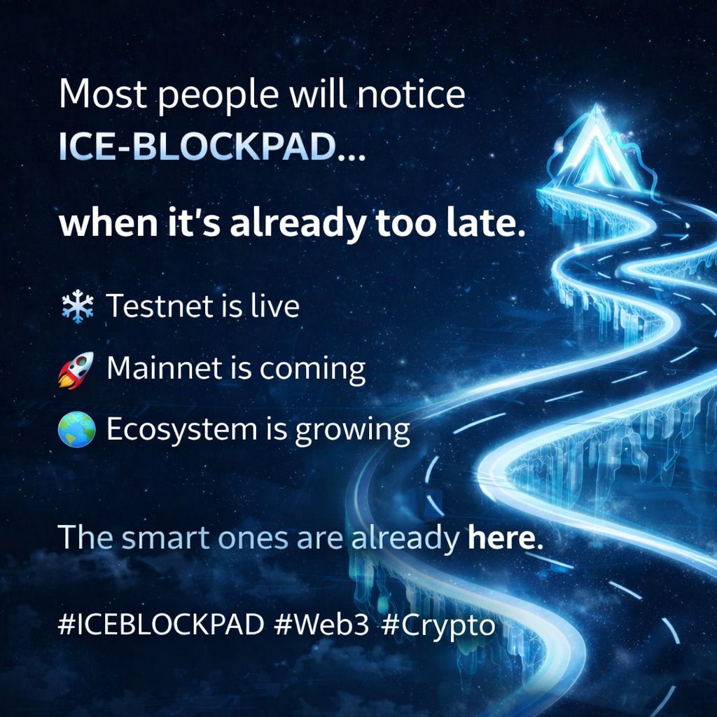 AmartaOggy's tweet image. Most people will notice ICE-BLOCKPAD…
 when it’s already too late.
❄️ Testnet is live
🚀 Mainnet is coming
🌍 Ecosystem is growing
@ice_blockpad 
The smart ones are already here.
#ICEBLOCKPAD #Web3 #Crypto