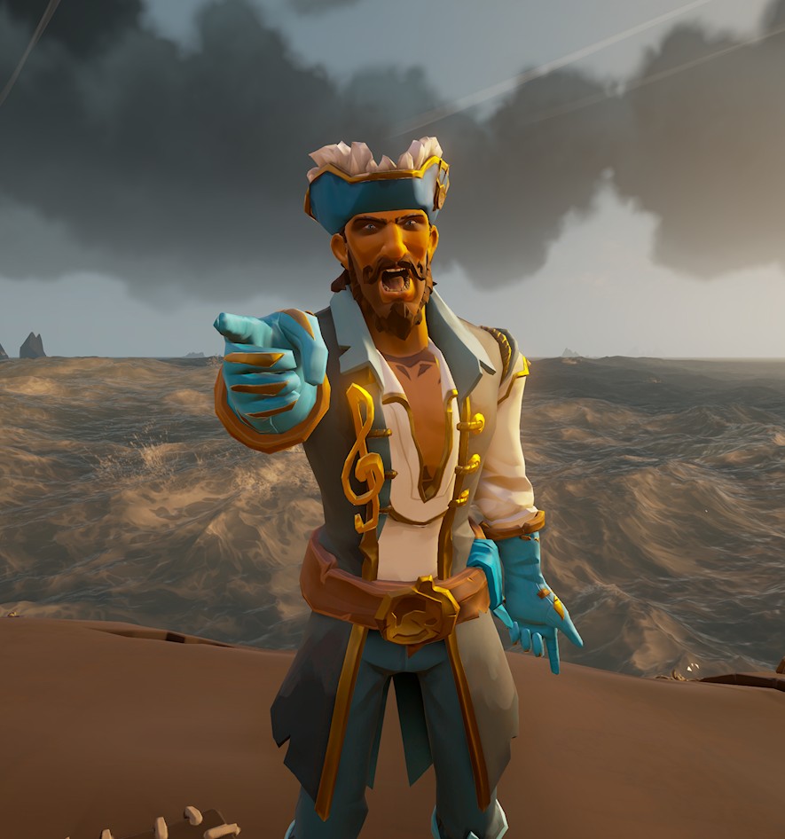 So I was trying on some new outfits to see if any of them can match my gloves and decided to leave my blue hat on my quest table. Well after I was done I came back and found this cheap knock off in its place! Whoever did this shall pay! #SlimeyHeist #SeaOfThieves #BeMorePirate