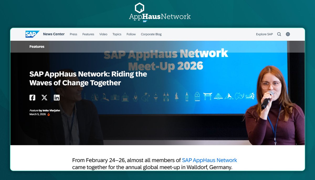 TBiedermann's tweet image. At the #SAPAppHausNetwork MeetUp 2026, it felt less like an event and more like a global family coming together – honest conversations, real feedback, and growing trust in every session and coffee chat. Read more: url.sap/4qayqr #Innovation #BusinessAI #Design #HCAI