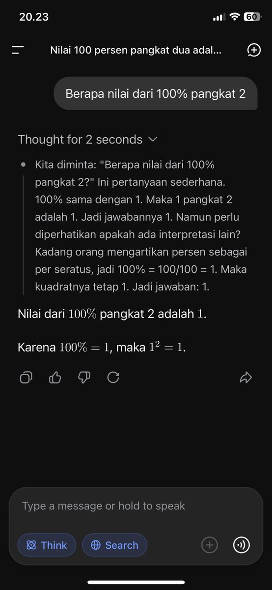 desvianus's tweet photo. @Dospemz Deepseek bilang 1 Pakdos.😄 https://t.co/Xm2SXyU6pa