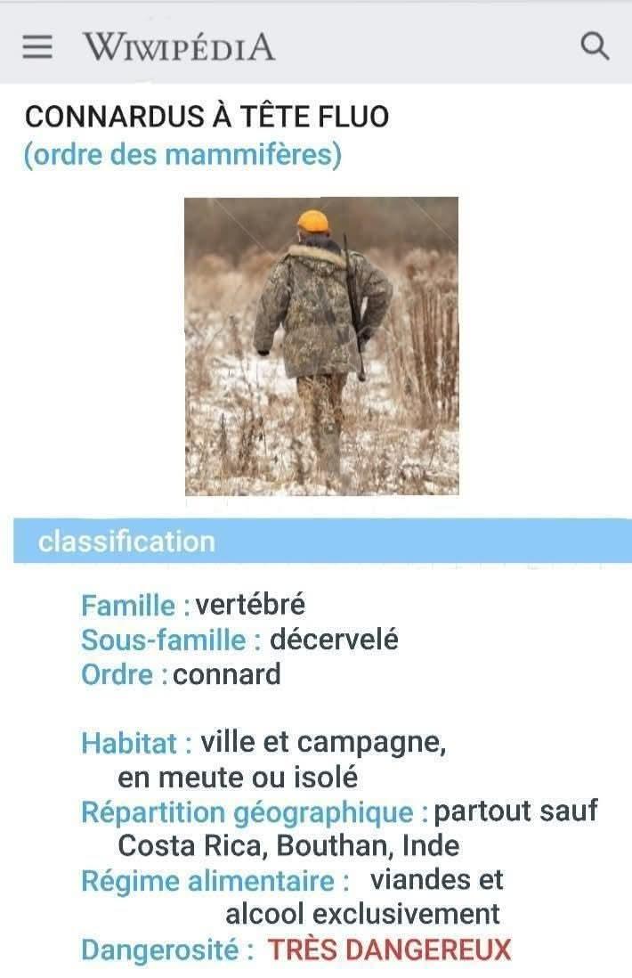 GerardL50's tweet photo. Wikipedia, c'est L'INTELLIGENCE COLLECTIVE.
Et la sagesse populaire aussi...
@sylvie92958451 @madcom29322160 @MaryMbois
@Anna_15_06_099 @VanGzip65 @RosaLendvai #StopCruaute #StopChasse #StopVenerie #MaltraitanceAnimale #nature #faune #ecology #StopHunting https://t.co/cwpoxIN95A