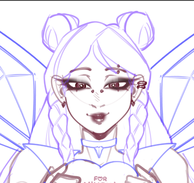 I have OC (all design on papper (mind)) barely drawn in sketches...
And now I got commissioned to draw her cosplaying Kai'Sa, what a strange occasion to make her first full art like that