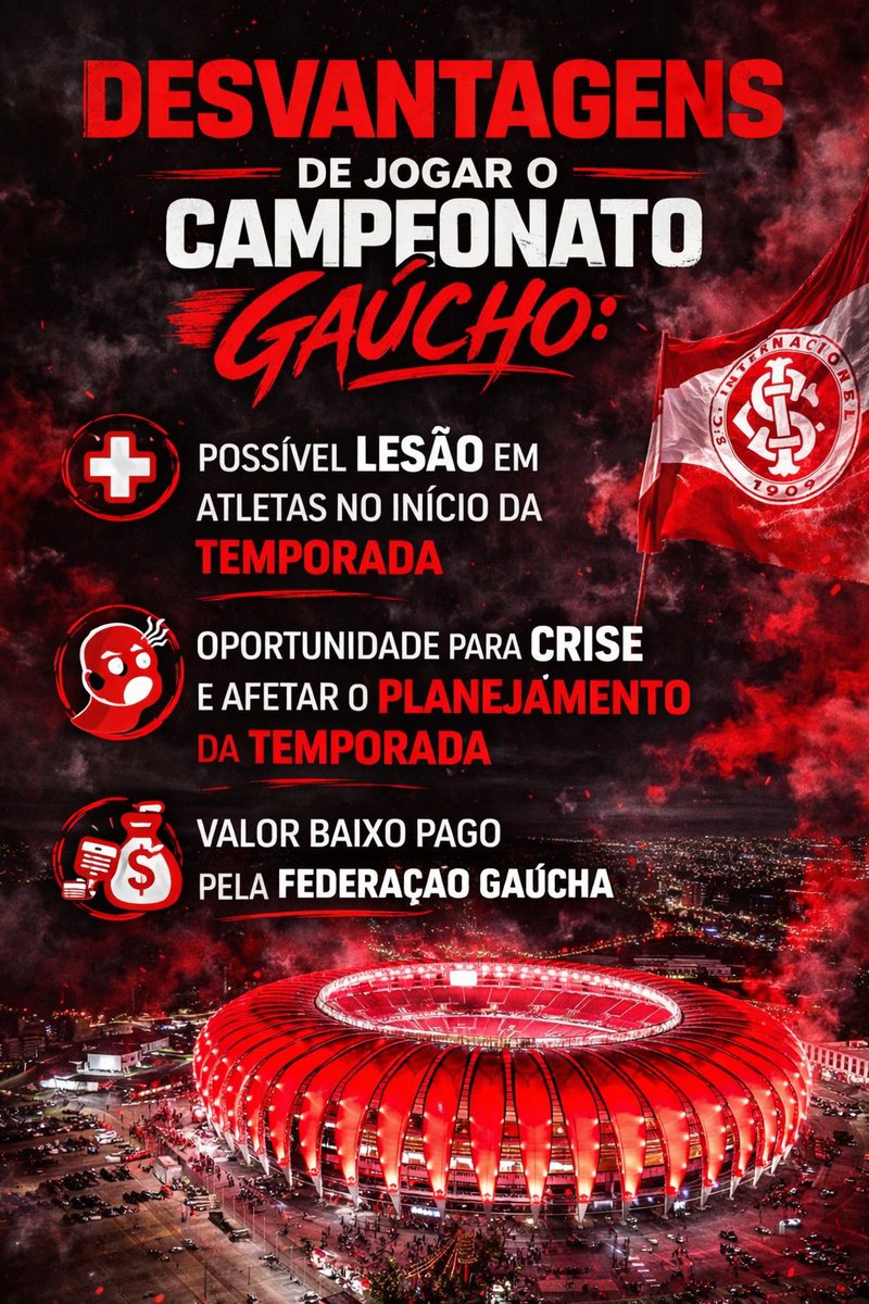 O INTERNACIONAL DEVERIA ABANDONAR O CAMPEONATO GAÚCHO?

Bom, essa é a minha opinião.

Eu vi a iniciativa do @fabianobaldasso promovendo um abaixo-assinado para o Inter não participar mais do Campeonato Gaúcho. Acho a ideia muito válida. Eu sou a favor de abandonar o Campeonato