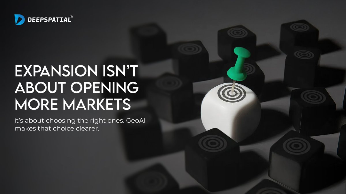 deepspatialai's tweet photo. With GeoAI, businesses can evaluate demand patterns, demographics, and competitive landscapes before making their move.
πExplore more: https://t.co/NYvgNzt9lh
#Deepspatial #GeoAI #MarketExpansion #LocationIntelligence #DataDrivenStrategy #AIForBusiness $DSAI $DSAIF $DSAI.CN https://t.co/kKWTFJxNyD