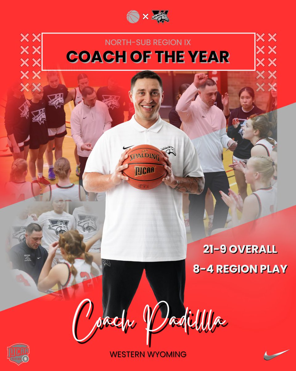 WesternWyoWBB's tweet photo. 📋COACH OF THE YEAR📋

Congratulations to @coachwpadilla on being named Coach of the Year in Region 9 North for the 25-26 season! 🥳

#PonyUp 🐴 https://t.co/bGuKoL2mYk