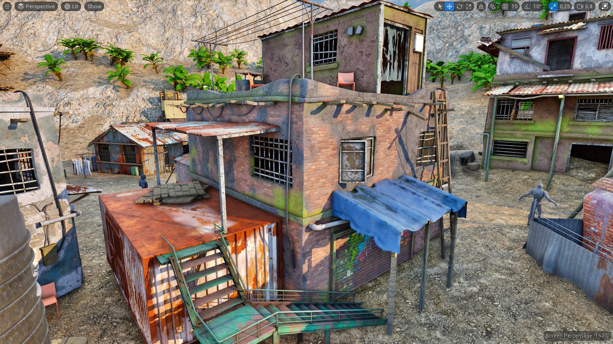 ProceduralWdLab's tweet photo. A Modular Slums Pack is coming soon with Material enabled customization, you can apply any free tileable textures to the material &amp; customize the look to fit your project W.I.P
#slum #unrealengine #fab #wip https://t.co/1qPfppokuZ