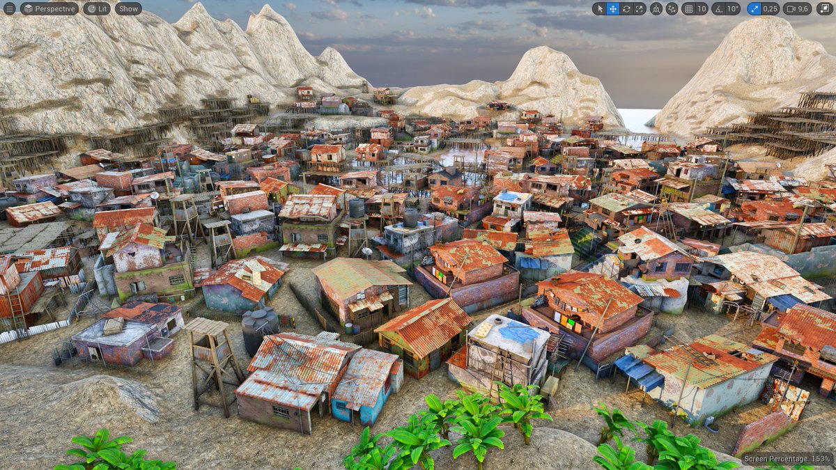 A Modular Slums Pack is coming soon with Material enabled customization, you can apply any free tileable textures to the material &amp; customize the look to fit your project W.I.P
#slum #unrealengine #fab #wip