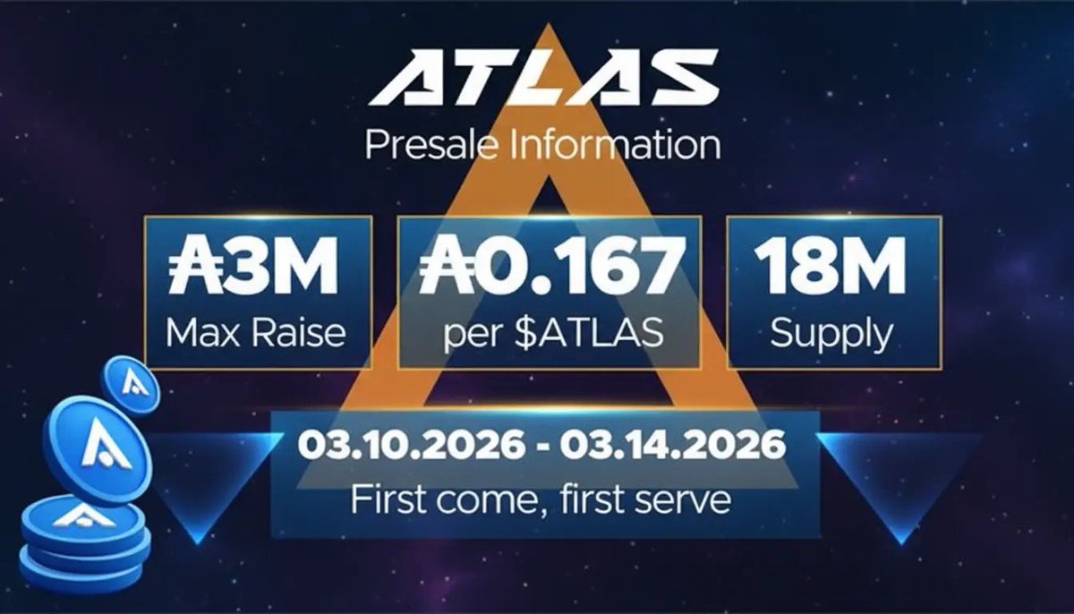 ATLAS_DEFI_'s tweet photo. ⏳ 6 HOURS UNTIL THE $ATLAS PRESALE

Today we begin building something special.

A multi-vertical DeFi platform combining:

• Yield Trading
• Perpetuals Aggregation
• Institutional-grade infrastructure
• Privacy integration via Midnight

Built by experienced ecosystem builders.

Built to generate real revenue.

First come. First served.

See you at the presale.