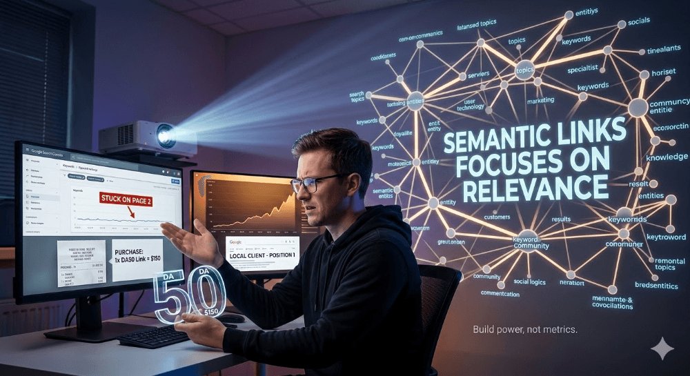 BradleyBenner's tweet image. Stop buying DA50 links for $150.
You are buying a metric, not power.

It's why your local clients are stuck on page 2.
Semantic Links focuses on relevance.

Want proof your current links are weak?
Comment "AUDIT" for a free breakdown.

#seotips #linkbuilding