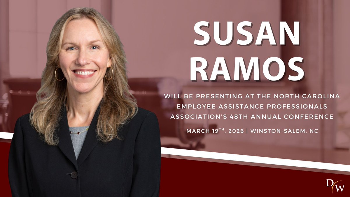 dickinsonwright's tweet image. Susan Ramos will be presenting at the North Carolina Employee Assistance Professionals Association’s (NC EAPA) 48th Annual Conference, in Winston-Salem, North Carolina, on March 19th. Learn more here: bit.ly/4r56ZYb #ImmigrationLaw #Phoenix #ArizonaAttorney #DWLaw