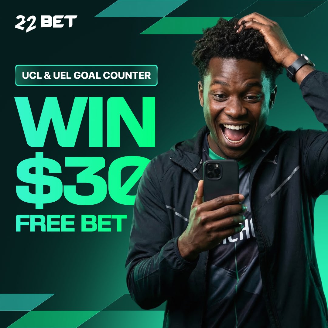 🎁 22 winners to win $30 FREE BET! 

Predict total goals to be scored in this week UCL &amp; UEL knockout games. 

To enter: 
Follow us
Like &amp; Retweet 
Drop your prediction