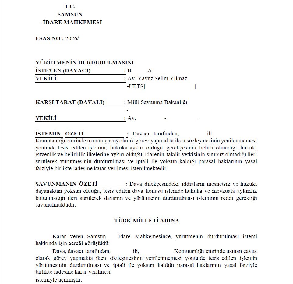 alitilkici38's tweet photo. Hava kuvvetlerinde #UzmanÇavuş olarak görev yaparken 31 aralık 2025 tarihinde sözleşmelerinin yapılmayacağı bildirilip herhangi bir sebep gösterilmeden Sözleşme fesihi yapılan 4 #UzmanÇavuş’umuzun Bugün itibariyle mahkemeden Yürütmeyi durdurma kararı alarak mesleğe geri dönmeleri sağlanmıştır.
Adilane davrandıkları için Mahkeme heyetine teşekkür eder Adalete güvenimizi perçinledikleri için şükranlarımızı sunarız.
Gece Gündüz demeden davalarla uğraşan @TEMUD_2024 Avukatımız #EmekliUzmanÇavuş çocuğu Yavuz Selim Yılmaz’a teşekkür ederim.
Birlikte nice haksızlığa dur diyeceğimize inancımız tamdır.
Davası kazanılan Arkadaşlara hayırlı olsun.

#KerpiçEvlerinYiğitleri
#GüçlüTemud
#GüçlüUzmanÇavuş