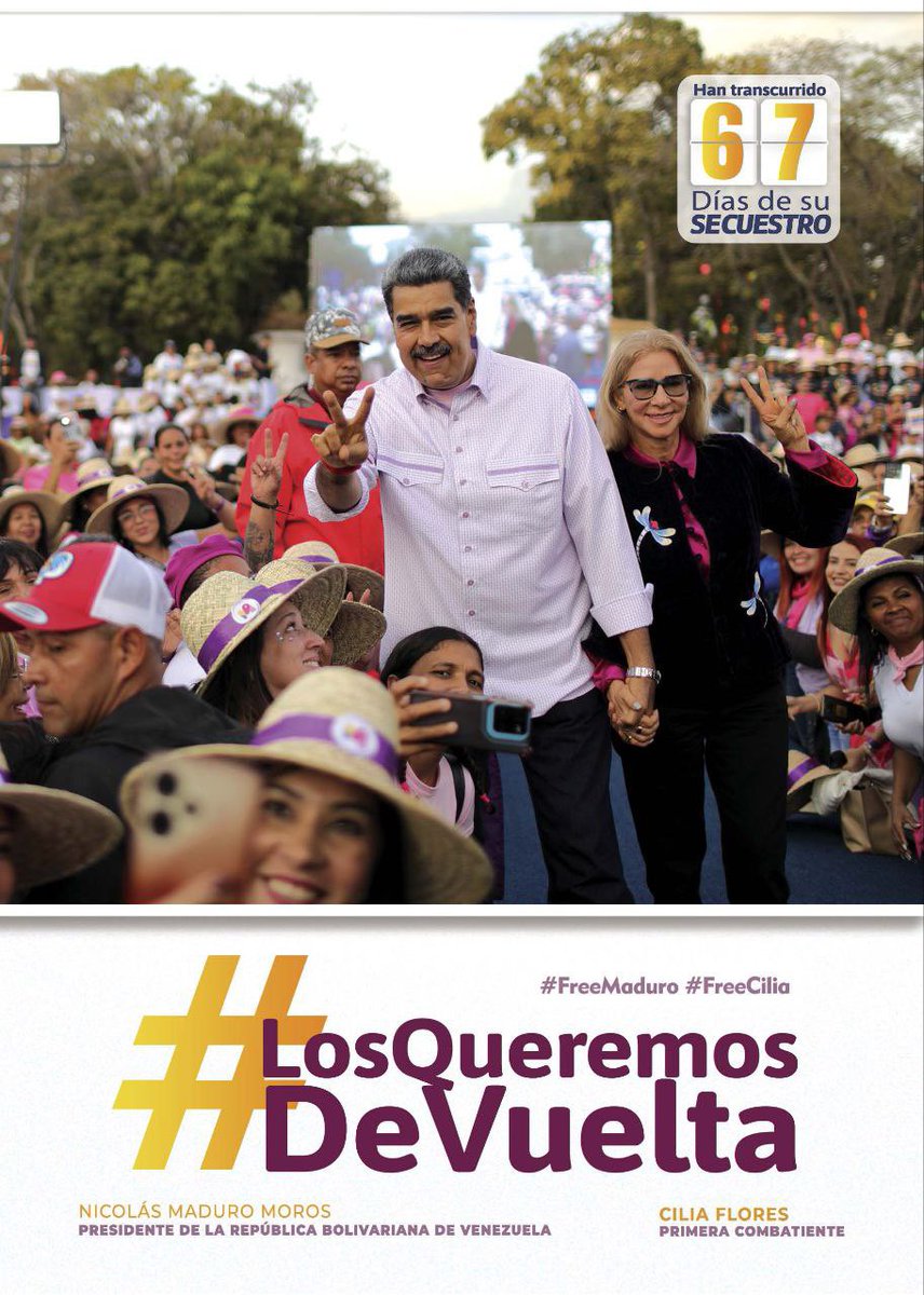 nicmaduroguerra's tweet photo. #LosQueremosDeVuelta #BringThemBack #FreeMaduro #FreeCilia 👉🏾✌🏾 https://t.co/1GpY0AsYHI