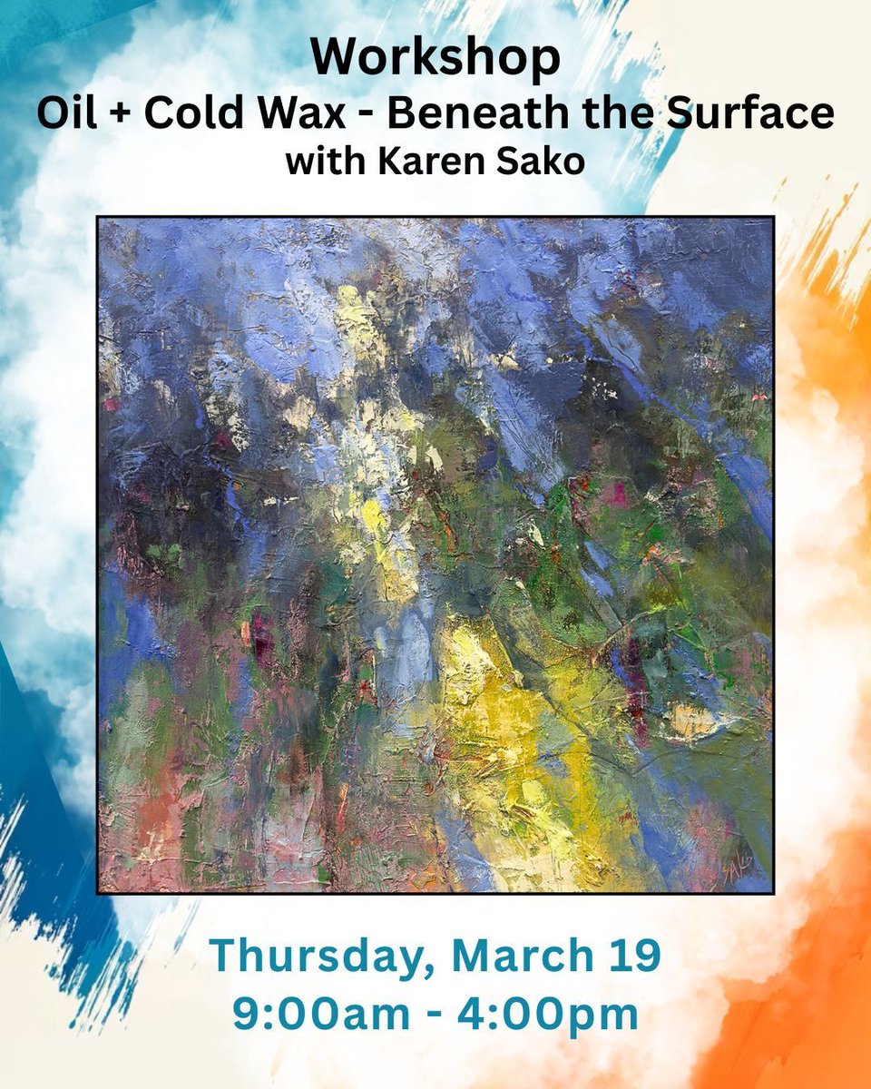 VisualArtsPG's tweet photo. OIL &amp; COLD WAX - BENEATH THE SURFACE WORKSHOP
Sign Up Here: https://t.co/pc3lkOwNyu 
Join Karen Sako &amp; discover the beauty beneath each layer in this 1--day oil &amp; cold wax workshop.

VAC, 210 Maud Street, Punta Gorda, FL 33950
(941) 639-8810 | Website: https://t.co/qv5HqUF8CP https://t.co/qRzuaLQcvu