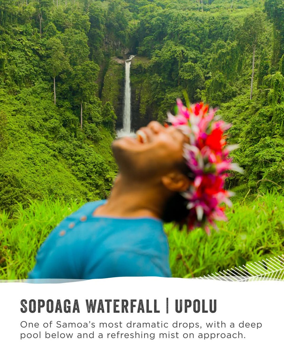 RepPlusUK's tweet image. It’s waterfall season in Samoa! When rainfall peaks in February and March, Samoa’s waterfalls are at their most dramatic. Which one will you visit first?

Learn more about Samoa’s waterfalls! Dive in here: samoa.travel/experience/pla… 

#DiscoverBeautiful #RepPlusClient