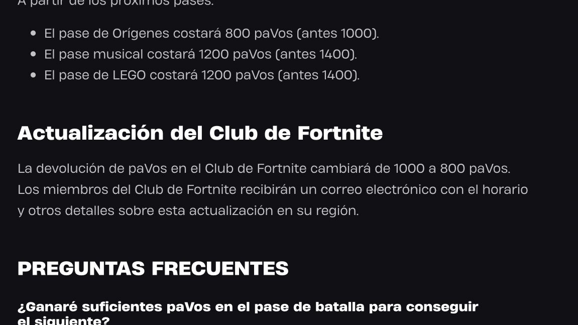 En inglés hablan de los pavos que da el Club de base, pero en español parece hablar de la devolución que te dan al tener el Pase de Batalla y comprar el Club.

Recordad que el Club, teniendo el Pase, da 1.000 paVos de base + 1.000 paVos por tener el pase (en las primeras 2
