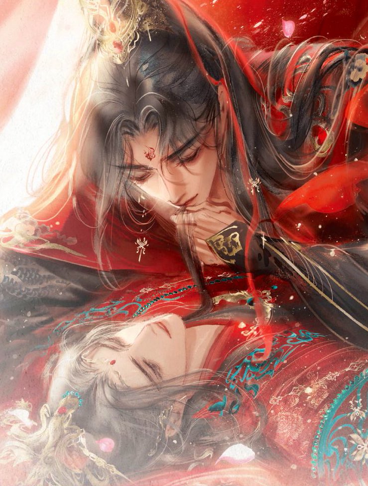 i think my favorite genre of married bingqiu art is when they add green details to sqq’s wedding robes