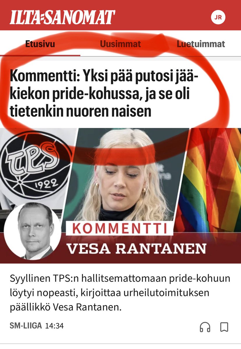 Ja uhriutumiskisan voitti tyylipuhtaalla naisvihasuorituksella Iltasanomat ajassa 14:34. Onnea voittajille!