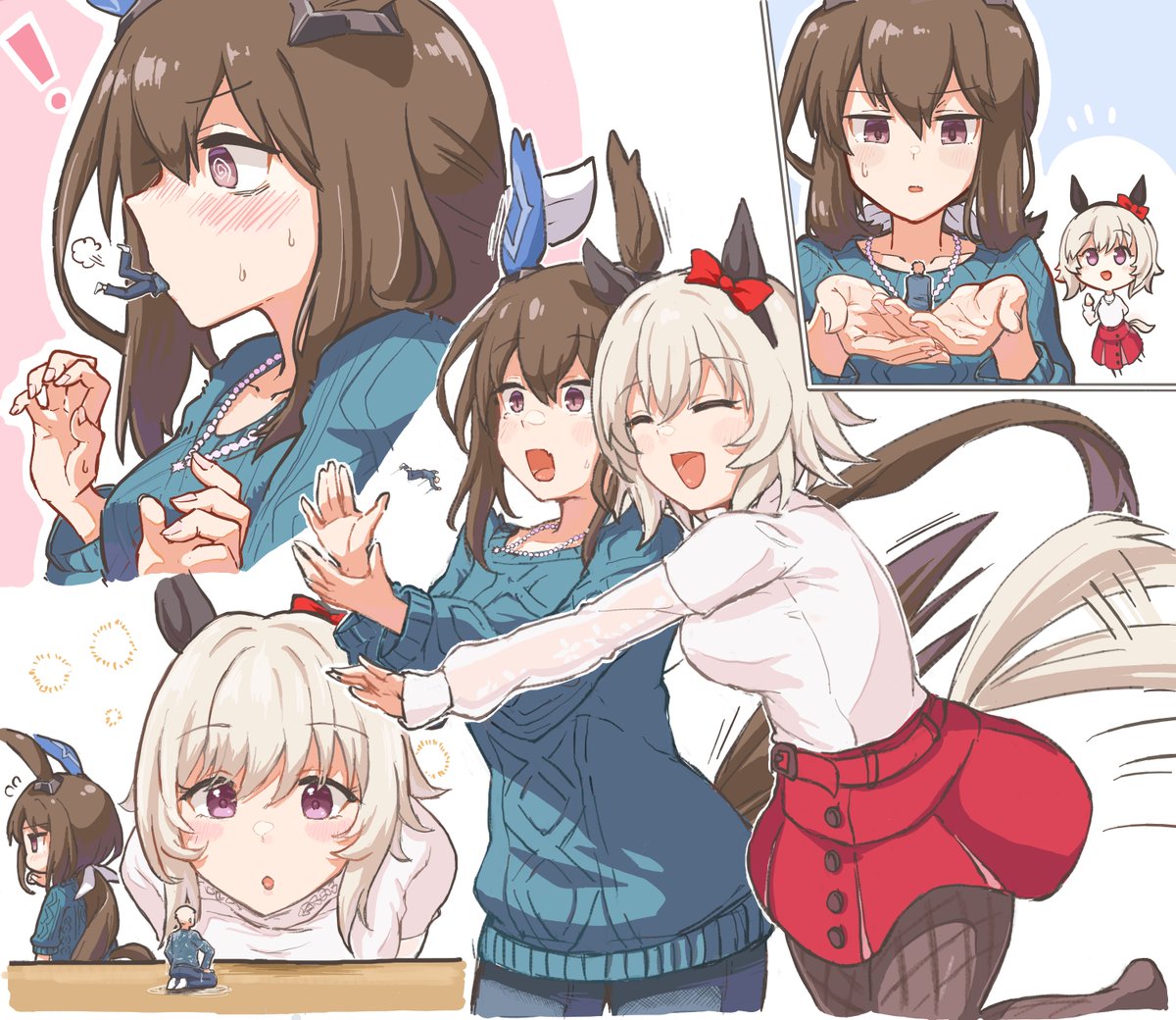 「私服だとカレンさんが抱きついてくることが多くて…」
(Co-Drawn with <a href="/ichi_kelp/">いちこんぶ</a> on MagicalDraw)