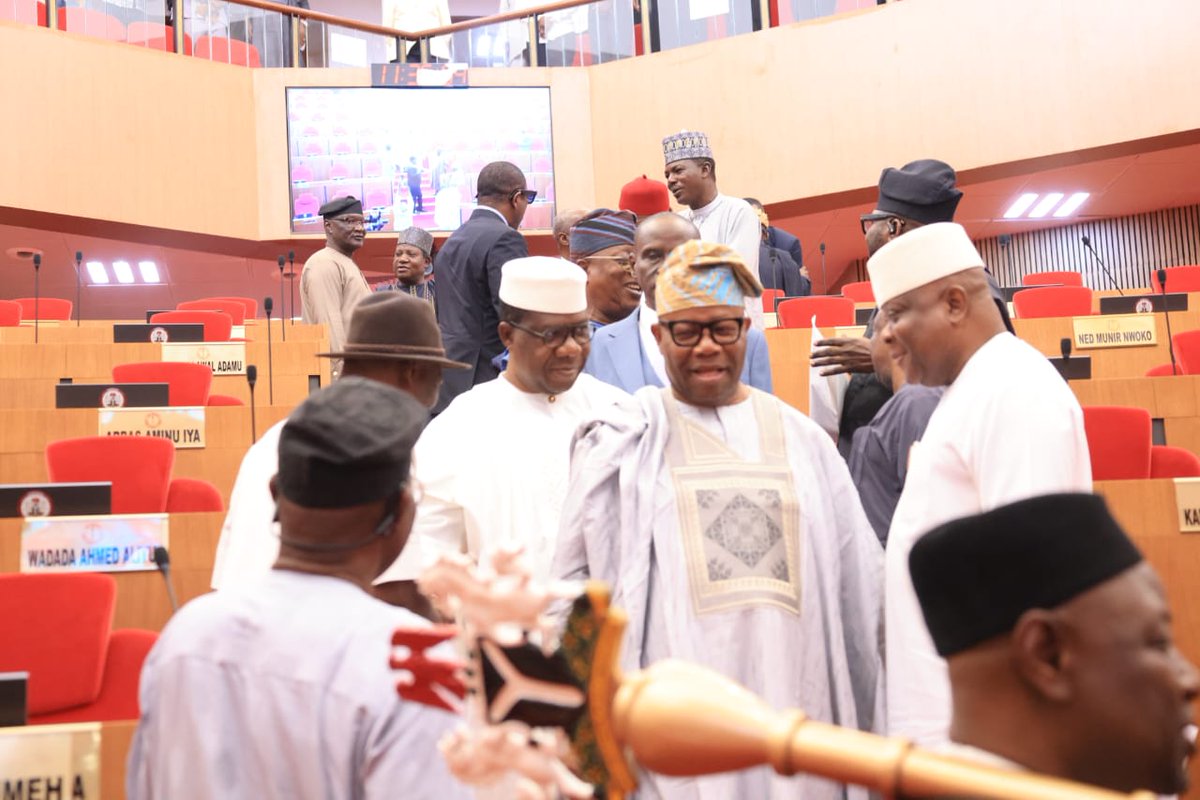 mob_sen_leader's tweet photo. The Senate on Tuesday resumed sitting after the suspension of its plenary two weeks ago, aimed at paving the way for thorough scrutiny of the 2026 Appropriation Bill by various committees of the Senate and House of Representatives. 

President of the Senate, Senator Godswill Obot Akpabio, GCON, welcomed our colleagues back and reaffirmed that the 2026 national budget is one of the major matters currently before the Senate, describing it further as a document that reflects the country's priorities and deliberate fiscal intentions. 

He thanked the various committees of the Senate for carrying out diligent screening of the budget and ensure it reflects the overall aspirations of all Nigerians, including students, artisians, traders and members of the organized labour. 

Meanwhile, a resolution of the Senate today suspended plenary till Wednesday in honour of our brother and highly respected colleague, Senator Barinada Mpigi, who represented the good people of South-East Senatorial District of Rivers State until his death on February 19th, 2026.

In my lead debate, I described as a deep shock and profound sadness, the passing of Senator Mpigi known for his humility, accessibility and unwavering dedication to the welfare of his constituents. I therefore called for a minute silence to honour his memories in line with our long-standing parliamentary tradition. May his soul rest in peace. Amen.