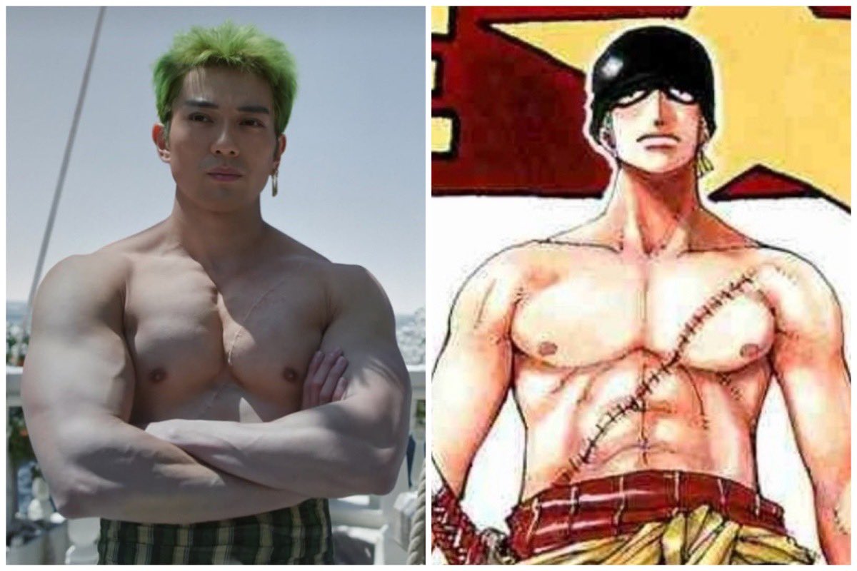 manganouA's tweet photo. #ネトフリワンピ ＃実写のワンピ 
漫画よりムキムキなのスゴ過ぎるんですけどw真剣佑さんストイック過ぎて好き💪⚔️ https://t.co/01KYx83FvM