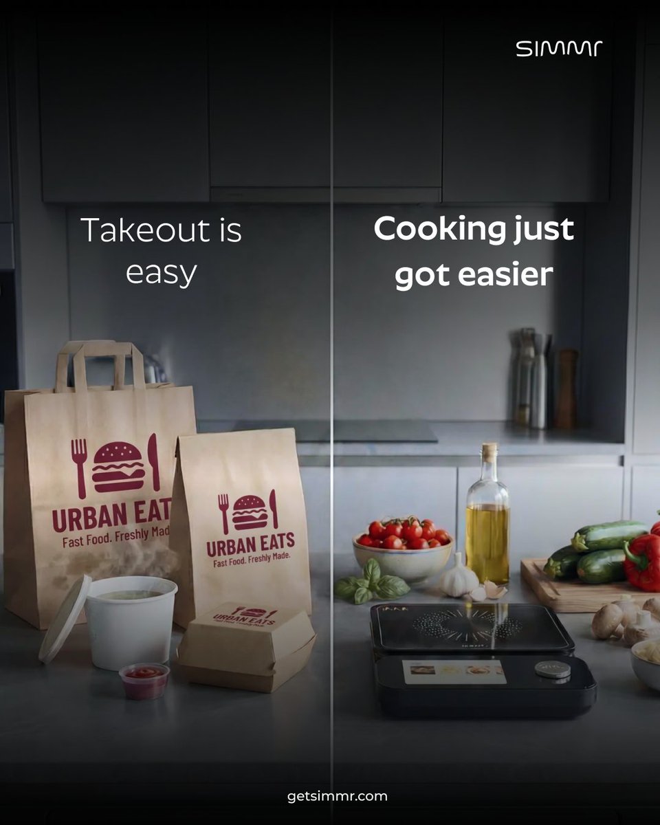 getsimmr's tweet image. You order takeout because cooking feels hard.
What if it didn't?
Simmr guides you step by step — so every meal feels less like a chore and more like fun.
Fresh. Easy. Yours.

#Simmr #CookingMadeEasy #SmartCooktop #SkipTheTakeout #HomeCooking #EatBetter #CookAtHome #GuidedCooking